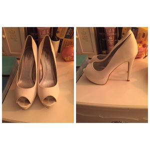 White Peep Toe Pumps