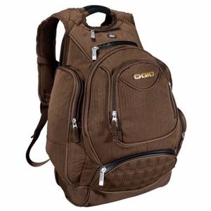 OGIO Metro Brown Pinstriped Backpack