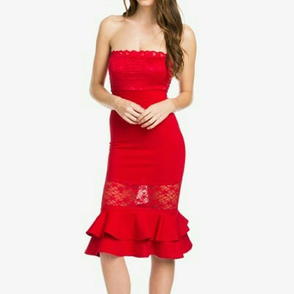 🎉 Host Pick 🎉  Red Midi Dress - Picture 3 of 3