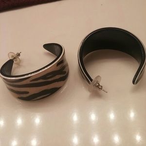 80s' Zebra Print Hoop Earrings