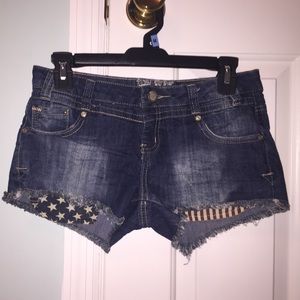American flag jean shorts