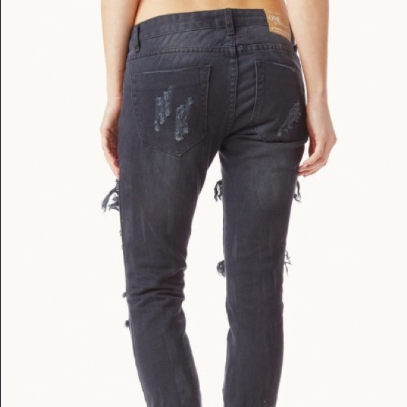 One Teaspoon Trashed Freebirds Black - Picture 4 of 4