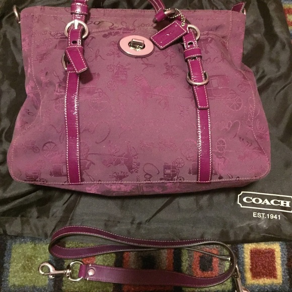 Purple/Plum Coach Shoulder Bag