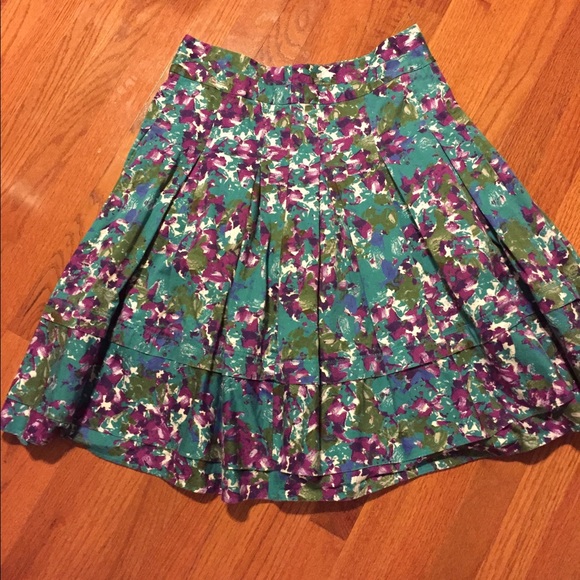 Purple multi print skirt