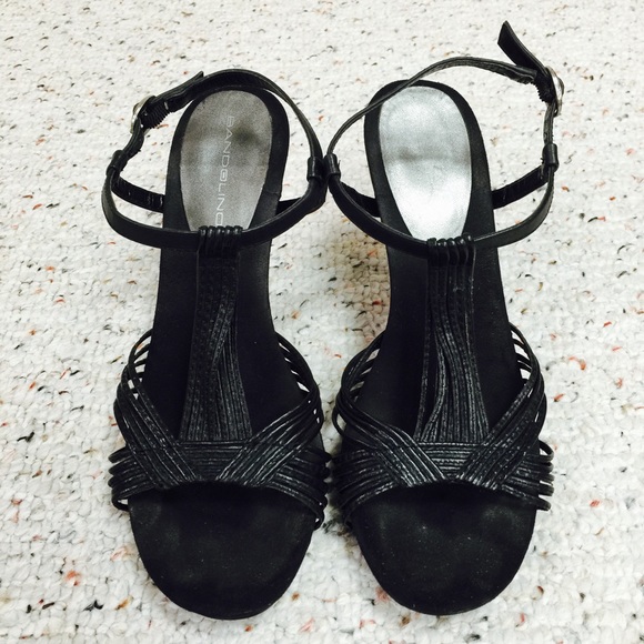 Bandalino Black Strappy Sandals Size 8