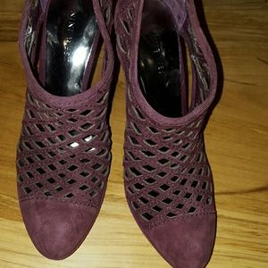 Purple booties nine west