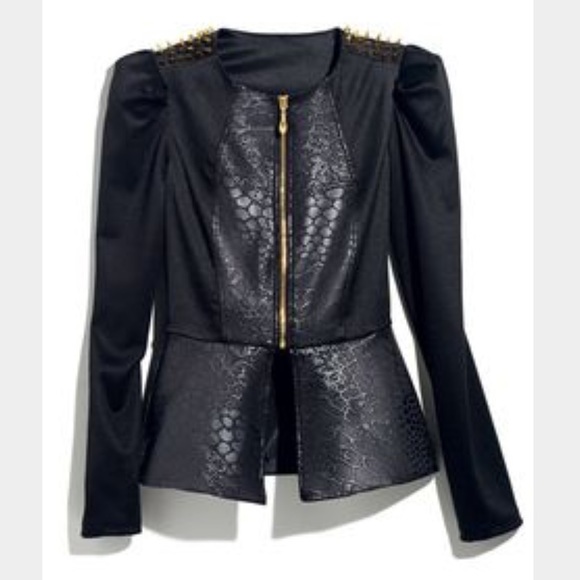 Black peplum jacket.