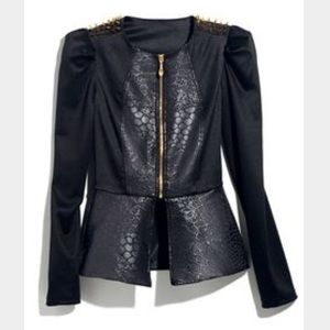 Black peplum jacket.