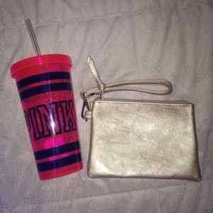 Charming Charlie's wristlet/clutch & VS cup