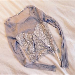 Urban Outfitters Lavender Long Sleeve Crop Top