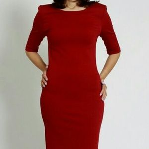 Midi Red Fitted Dress