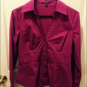 Express women's button-up fitted dress shirt