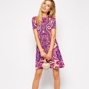 Asos Swing Tee Dress in Paisley Print