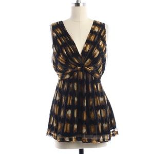 BCBGMAXAZRIA Black/Yellow Sleeveless Blouse BCBGMAXAZRIA Black/Yellow Sleeveless Blouse