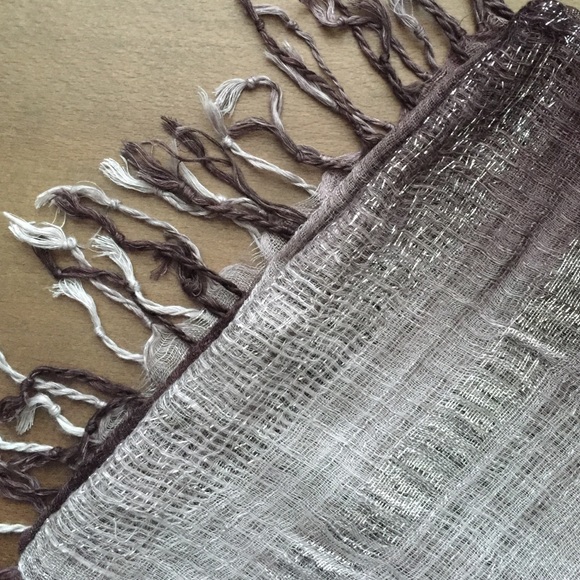 Accessories - Ombré Plum / Gray / Silver Gauze Scarf