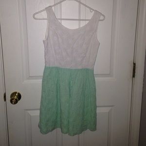 White and mint green sundress