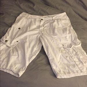Mens white cargo shorts