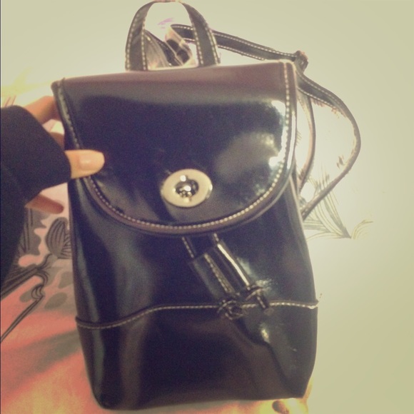 Black mini backpack