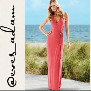 Genuine Coral Maxi Wrap Dress