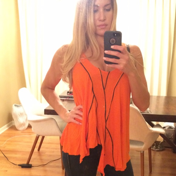 Tbags Tops - Tbags Orange tank tunic
