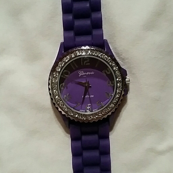 SOLD-Geneva purple statement watch.