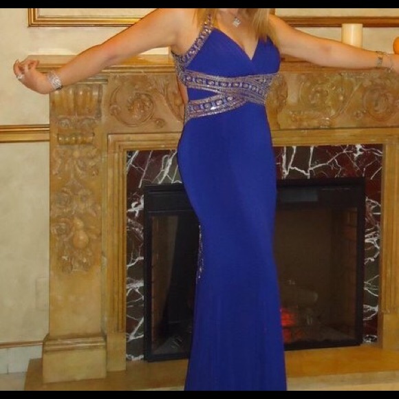 Evening gown in royal blue