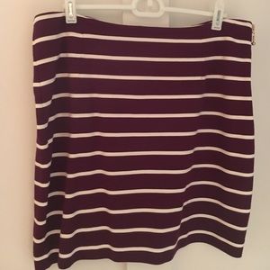 Maroon Banana Republic Skirt 6 Striped