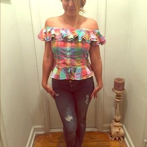 Plaid ruffle crop top!