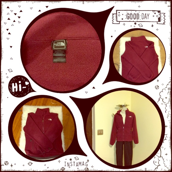 Burgundy large women's north face fleece/jacket