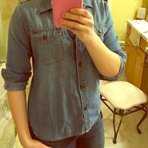 Blue jean long sleeve top worn only twice