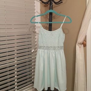 H&M- Blue lace spaghetti strap summer dress