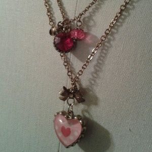 Betsey Johnson Layered Heart Necklace