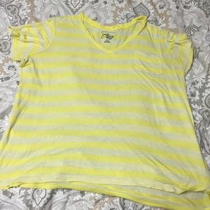 striped pocket v-neck.