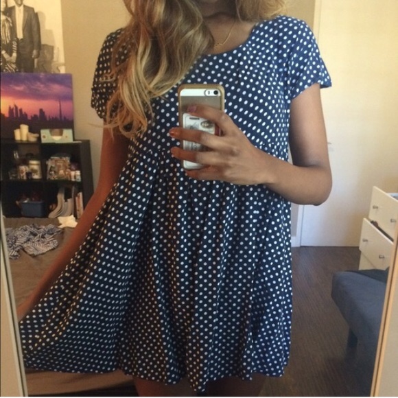FINAL PRICE  polka dot navy blue baby dolldress