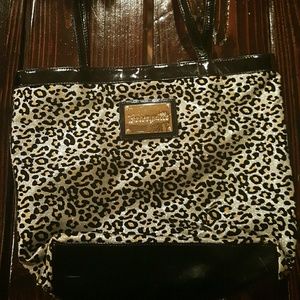 Betsey Johnson Silver leopard tote