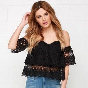 Lulu's Black Crop Top