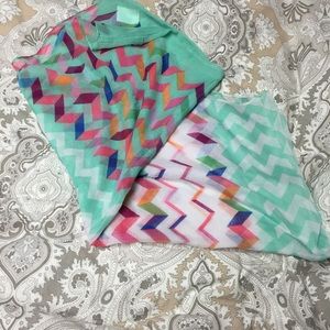 multi-colored chevron infinity scarf.