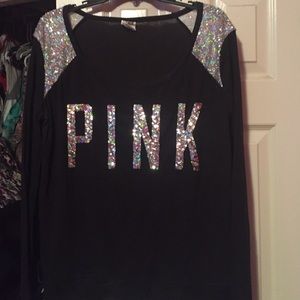 Vs pink bling long sleeve shirt