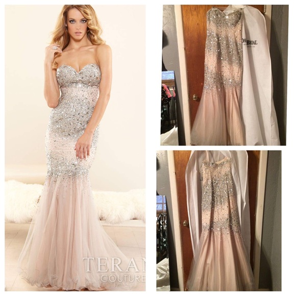 Beautiful prom dress that isn't being worn.