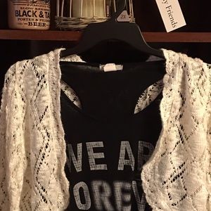 Cream loose knit cardigan