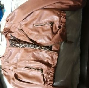 Brown leather jacket