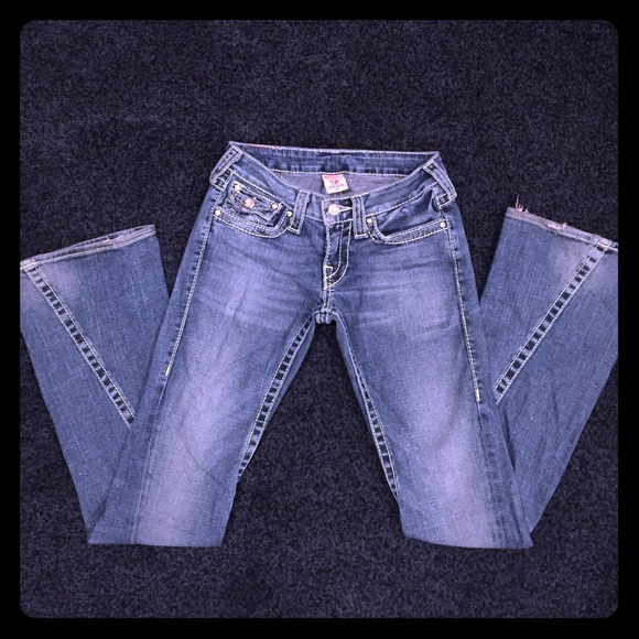 True Religion Blue Bootcut Embellished Jeans
