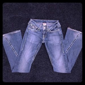 True Religion Blue Bootcut Embellished Jeans