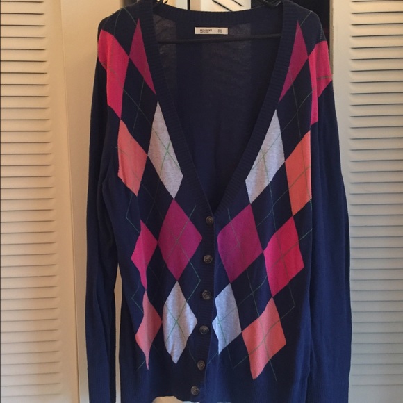 Argyle Print Cardigan