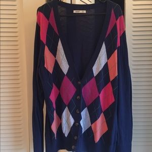 Argyle Print Cardigan