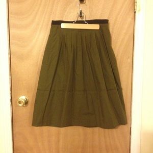 Madewell Pleated Olive Skirt