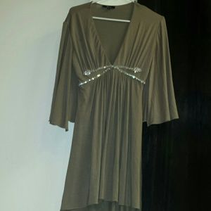 Sky plunging v neck snake dress