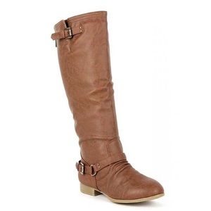 Tan Knee-length Riding Boots