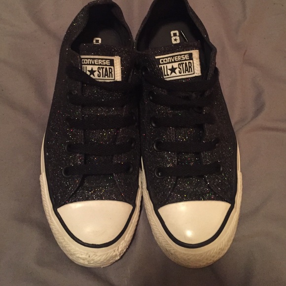Sparkly black Converse