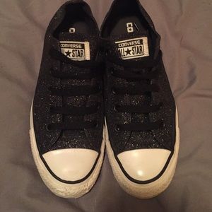 Sparkly black Converse